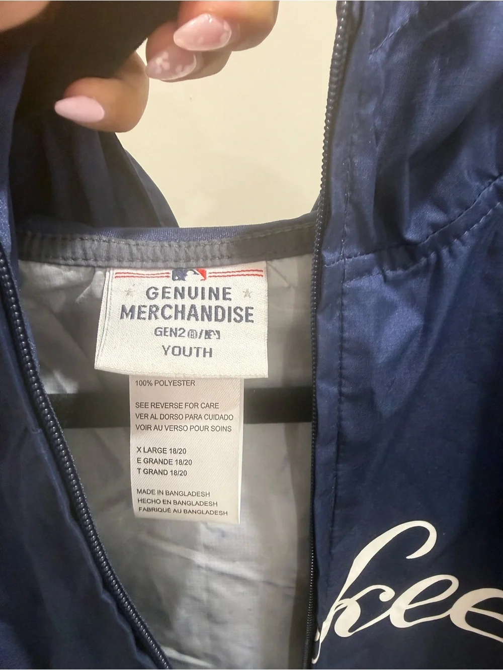 Genuine Merchandise Yankees Navy and Light Gray Windbreaker